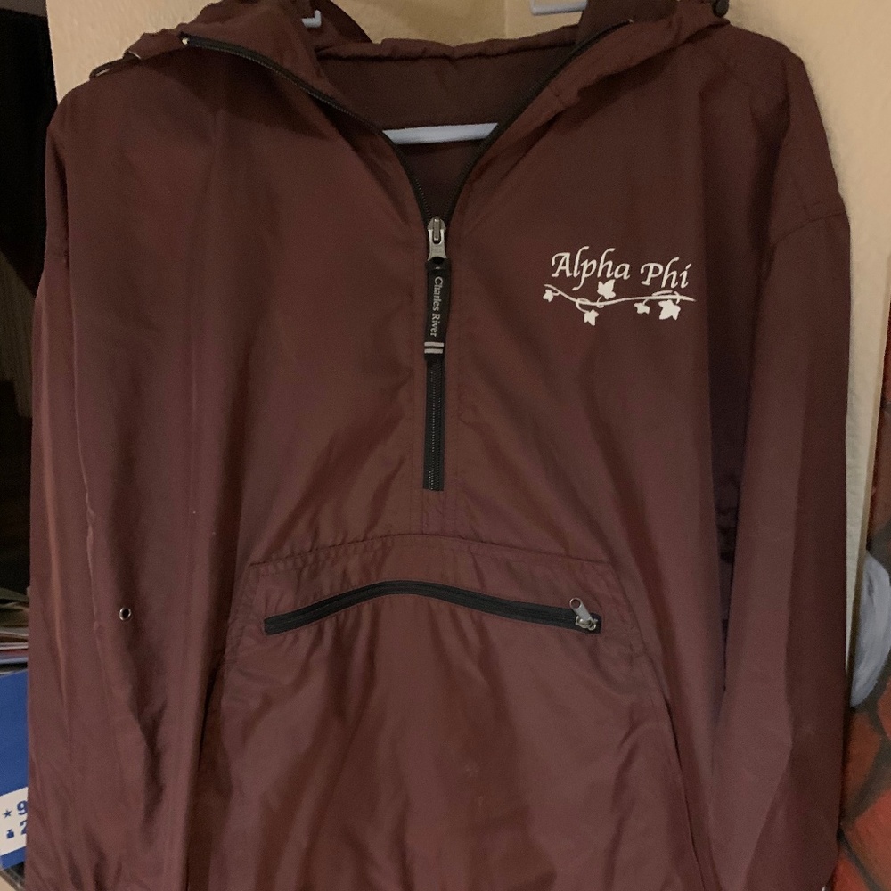 Alpha Phi Maroon Quarter-zip Windbreaker